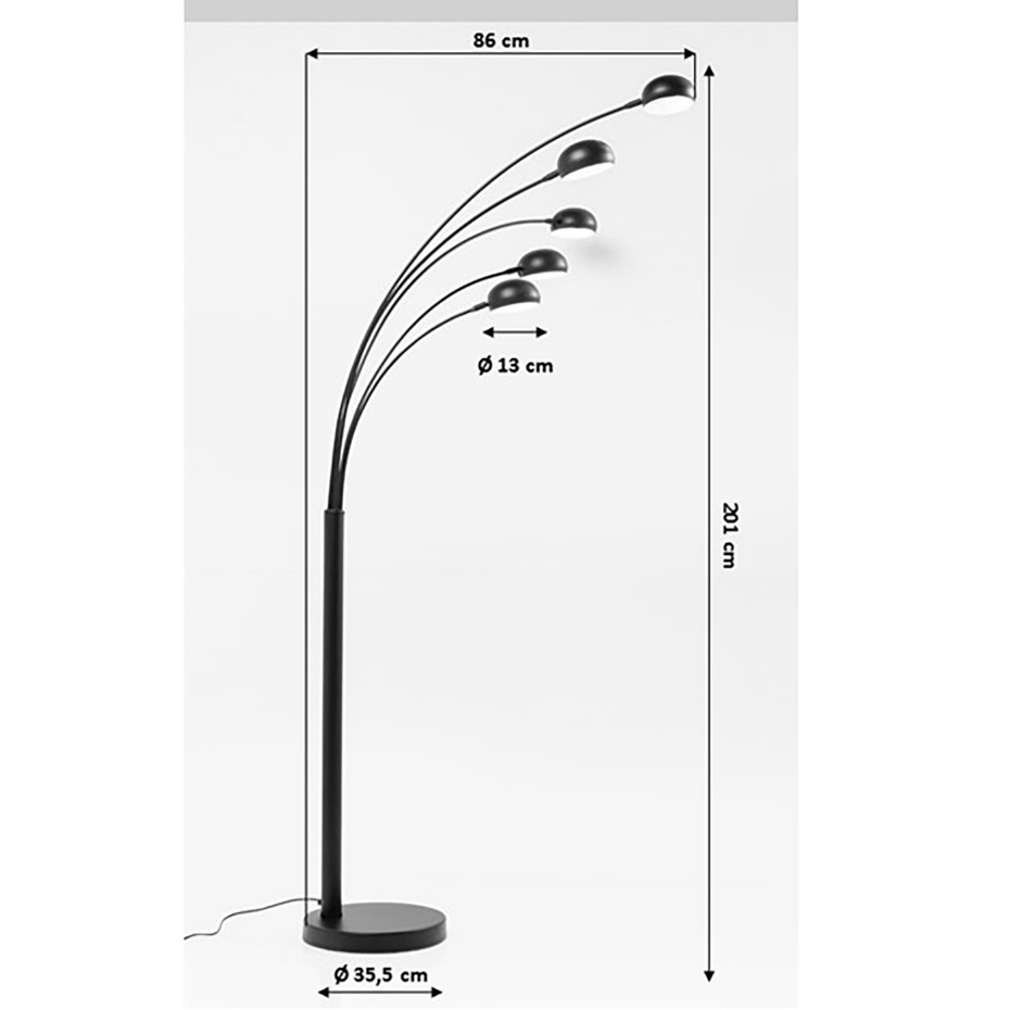 Lampadaire en acier 201cm, FIVE FINGERS