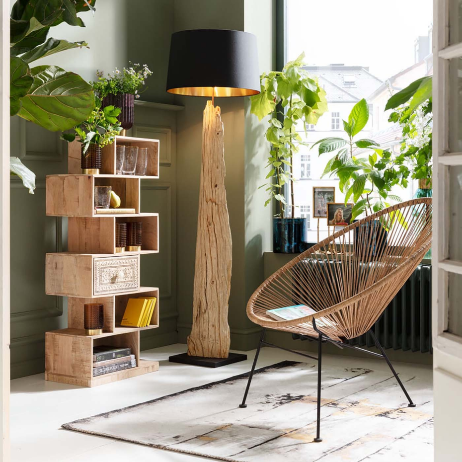 Lampadaire en bois flotté et coton, NATURE STRAIGHT