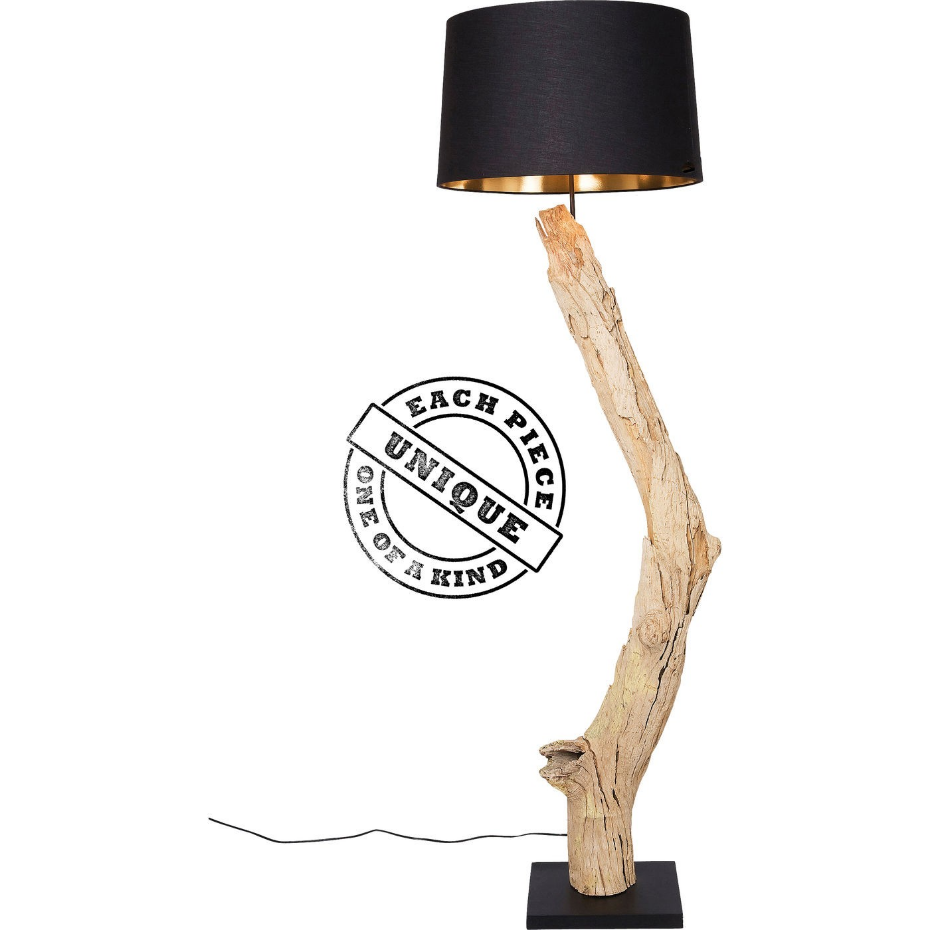 Lampadaire en bois flotté et coton, NATURE STRAIGHT