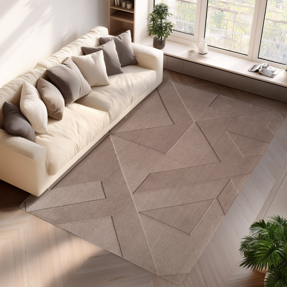 Lenny Rug LENNY Geometric Pattern Relief Living Room Rug
